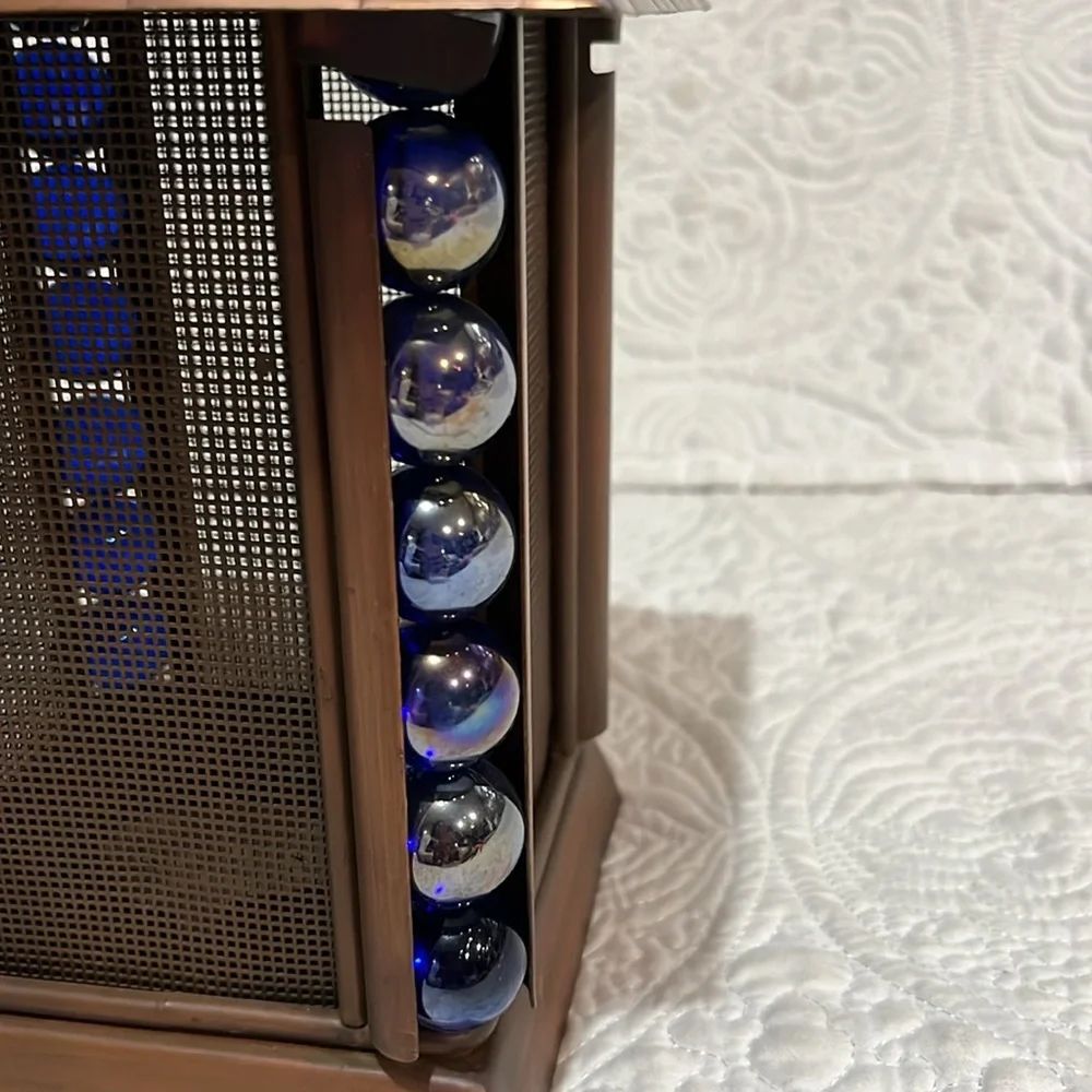 Set of 2‎ Japanese architectural blue glass marble lanterns